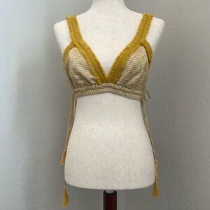 Yellow Gingham bralette top